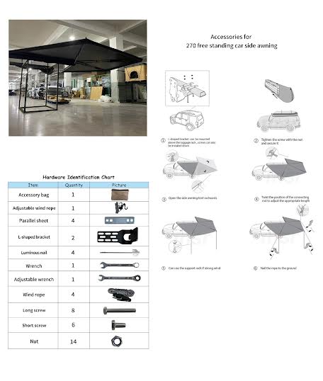 D.A.G XL 2.5M 270 Degree Buffalo Wing Awning