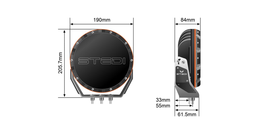 STEDI  7" TYPE X SPORT LED SPOTLIGHT SET