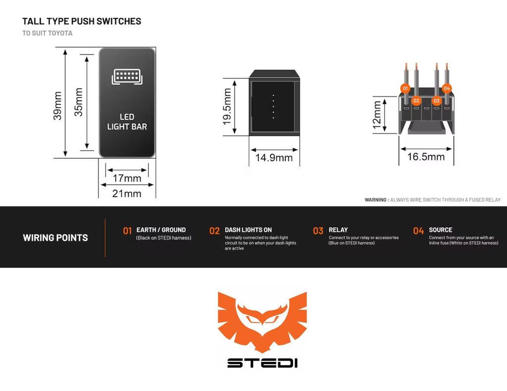 STEDI Square Type USBC (For Tall Toyota)