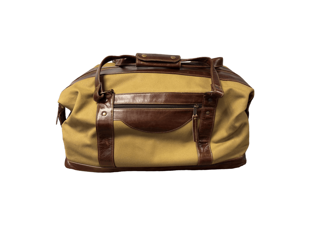 Leather and Canvas Luggage Bag