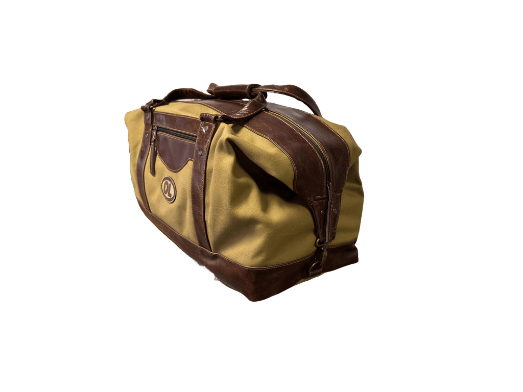 Leather and Canvas Luggage Bag