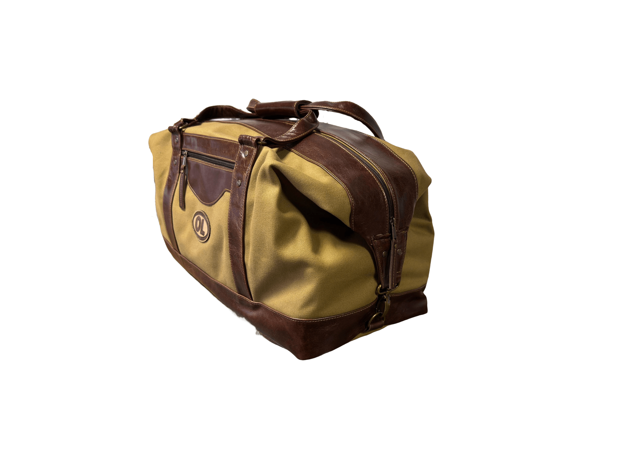 Leather and Canvas Luggage Bag
