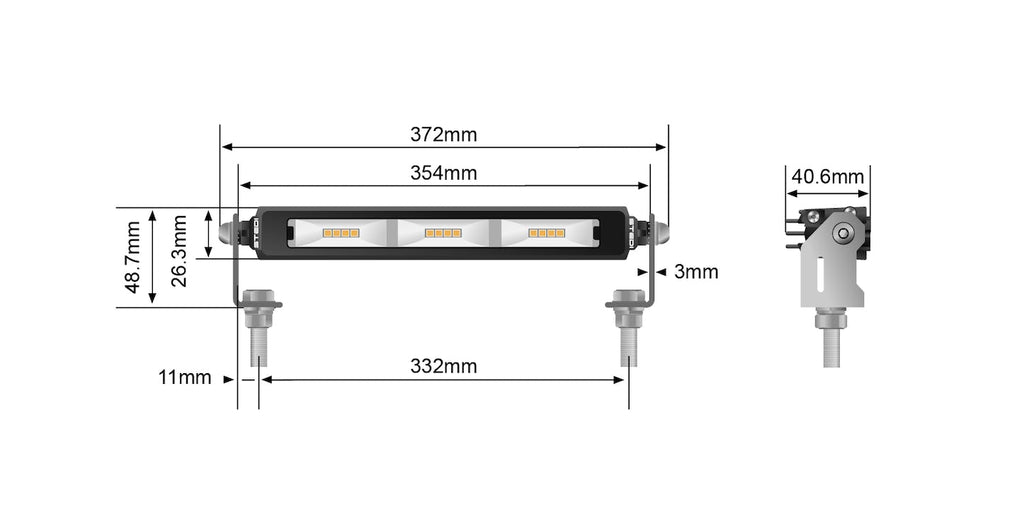 STEDI MICRO V2 13.9 INCH 24 LED FLOOD LIGHT (2700K) AMBER