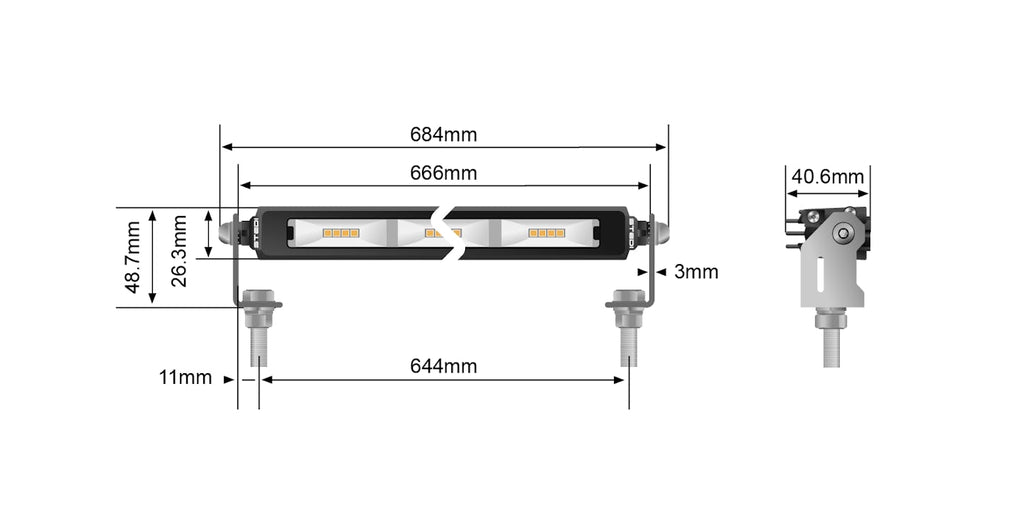 STEDI MICRO V2 26-INCH 48 LED FLOOD light (5700K)