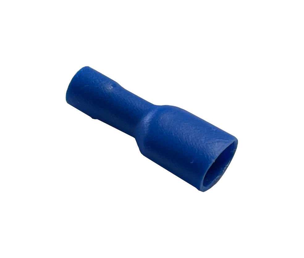 2mm-fully-insulated-female-terminal. Fully insulated female terminal blue