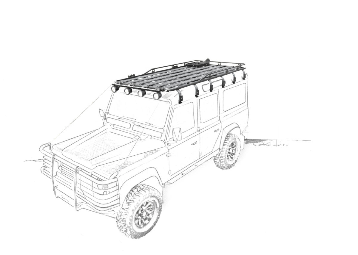 k9-rak-53-landrover-110--1200x857. Roofrack Land Rover Defender 110
