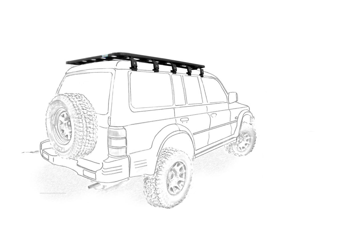 k9-rak-48-mitsibishi-pajero-gen-2--1200x857. Roofrack Pajero Long wheel base